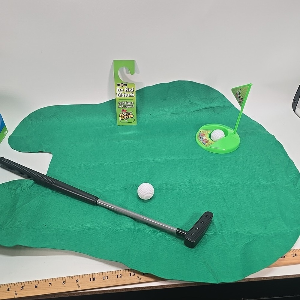 Potty Putter Toilet Golf Game Gag Gift Box Bathroom Golf Game 2 Balls